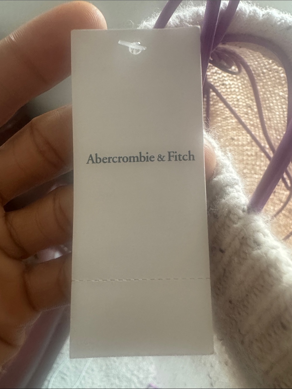 Abercrombie & Fitch Cream Speckled Henley V-Neck Sweater - Picture 7 of 8